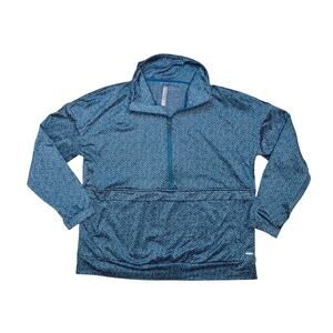 Mondetta Stratified Sea Combo Blue L/S Active Popover Pullover Large NWT Womens